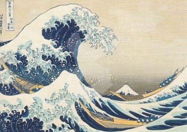Katsushika Hokusai "Die große Welle von Kanagawa" Postkarte, Größe: 10,5x14,8cm