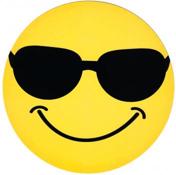 "Smiley mit Sonnenbrille" Postkarte rund ∅ 14cm