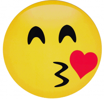 "Smiley Kuss" Postkarte rund ∅ 14cm