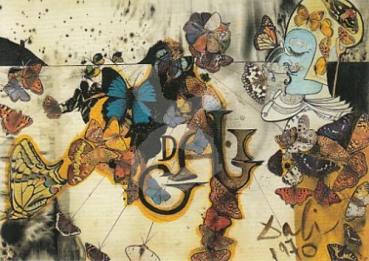 Salvador Dalí "Die Blumenschlacht" Postkarte, Größe: 10,5x15 cm