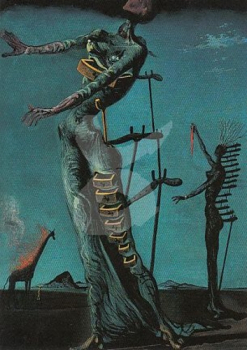Salvador Dalí "Die brennende Giraffe" Postkarte, Größe: 10,5x15 cm