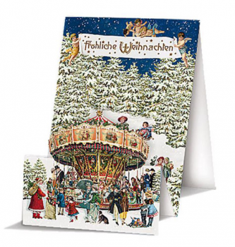 Edition Tausendschön „Fröhliche Weihnachten" Karussell Aufstellkarte, Doppelkarte 17x12cm