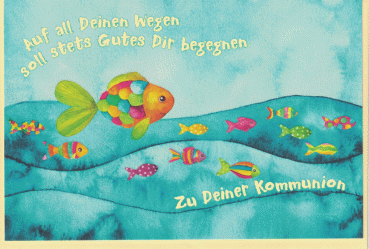 „Zu Deiner Kommunion“: Doppelkarte 12x17,2cm