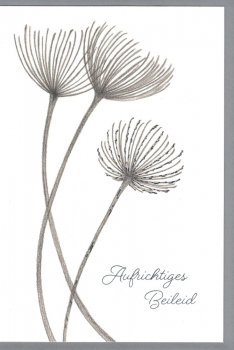 „Aufrichtiges Beileid“: Doppelkarte, Trauerkarte 12x17,2cm