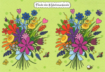 Charis Bartsch Nr. PV6713 "Blumenstrauß-Rätsel" Postkarte Größe: 10,5x15 cm