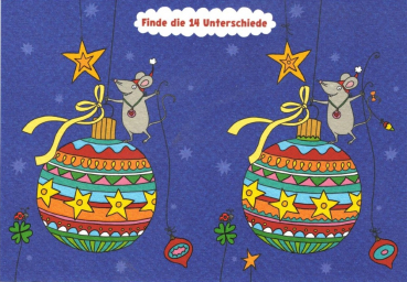 Charis Bartsch Nr. PV6688 "Weihnachtskugel-Rätsel" Postkarte Größe: 10,5x15 cm