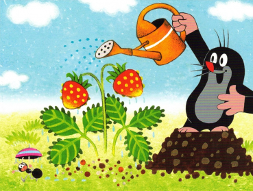 Der kleine Maulwurf mit Gießkanne