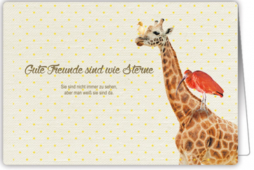 „Gute Freunde sind wie Sterne“: Doppelkarte 12x17,2cm