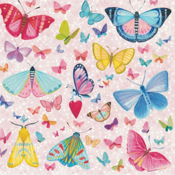 Mila Marquis  "Schmetterlinge mit Herz", Glitzer, Größe: 14x14cm