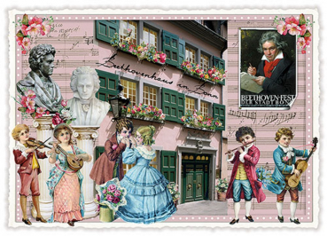 Edition Tausendschön 3D-Städte-Postkarte "Beethovenhaus in Bonn" PK819 Größe: 10,5x15 cm