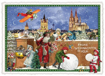 Edition Tausendschön 3D-Städte-Postkarte "Frohe Weihnachten" aus Köln, PK806 Größe: 10,5x15 cm