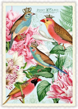 Edition Tausendschön "Blumen mit Vögel" PK907 Größe: 10,5x15 cm