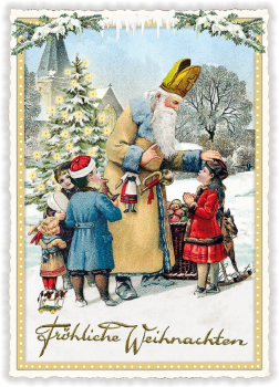 Edition Tausendschön  "Fröhliche Weihnachten", Nikolaus  PK743 Größe: 10,5x15 cm