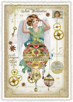 Edition Tausendschön "Frohe Weihnachten - Joyeux Noél - Christmas" , Engel PK868 Größe: 10,5x15 cm