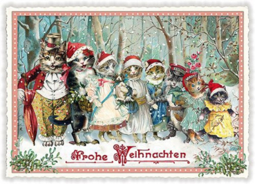 Edition Tausendschön "Frohe Weihnachten - Katzenfamilie" PK875 Größe: 10,5x15 cm