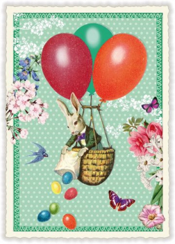Edition Tausendschön "Hase im Korb - Ostern"  PK843  Größe: 10,5x15 cm