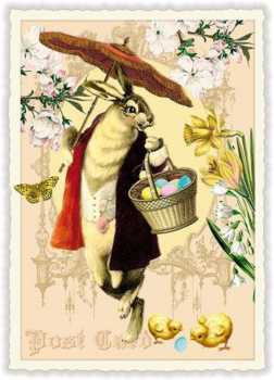 Edition Tausendschön "Hase mit Korb - Ostern" PK842  Größe: 10,5x15 cm