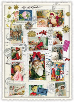 Edition Tausendschön "Weihnachten - Christmas - Briefmarken" PK869  Größe: 10,5x15 cm