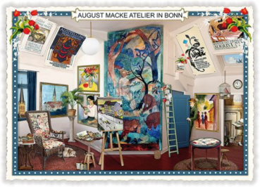 Edition Tausendschön "August Macke Atelier in Bonn" PK976 Postkarte Größe: 10,5x15 cm