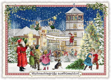 Edition Tausendschön "Weihnachtsgrüße aus Düsseldorf" PK398 Postkarte Größe: 10,5x15 cm