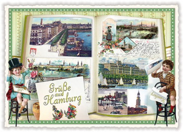 Edition Tausendschön "Grüsse aus Hamburg" PK10 Postkarte Größe: 10,5x15 cm