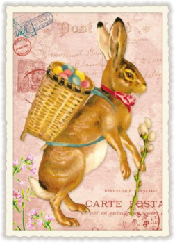Edition Tausendschön "Hase mit Korb" PK988 Postkarte Größe: 10,5x15 cm