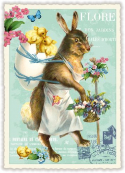 PK989 Hase mit Küken, Ostern  Edition Tausendschön