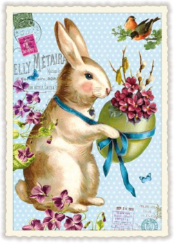 Edition Tausendschön "Hase mit Blumen" PK990 Postkarte Größe: 10,5x15 cm
