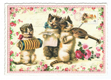 Edition Tausendschön "Musizierende Katzen" PK950 Postkarte Größe: 10,5x15 cm