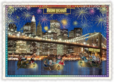 Edition Tausendschön "New York - Skyline Brooklyn Bridge ll" PK1008 Postkarte Größe: 10,5x15 cm