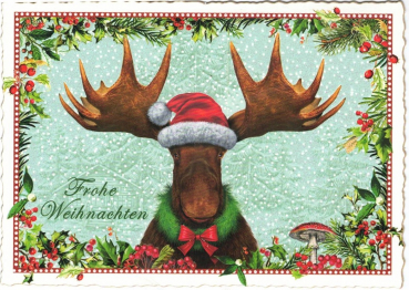 Edition Tausendschön "Elch - Frohe Weihnachten" PK936 Postkarte Größe: 10,5x15 cm