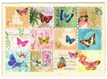 Edition Tausendschön "'Briefmarken Schmetterlinge" PK979 Postkarte Größe: 10,5x15 cm