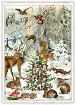 Edition Tausendschön "Weihnachten - Waldtiere" PK871 Größe: 10,5x15 cm