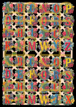 "Buchstaben, Jugendtraum", 7286, mit Glimmer, Glanzbilder, Größe: 16,5 x 23,5 cm