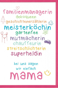 „Familienmanagerin - Mama“: Doppelkarte 12x17,2cm