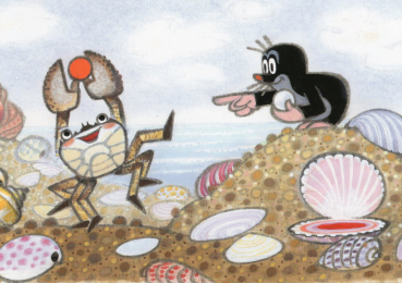 Zdeněk Miler "Krabbe und Maulwurf" Postkarte, Größe: 10,5x15 cm