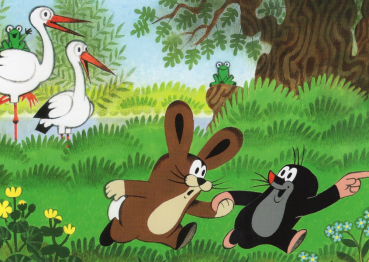 Zdeněk Miler "Maulwurf und Hase" Postkarte, Größe: 10,5x15 cm