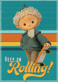 "Keep on Rolling!" Unser Sandmännchen Postkarte, Größe: 10,5x15 cm