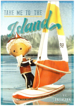 "Take me to the Island" Unser Sandmännchen Postkarte, Größe: 10,5x15 cm