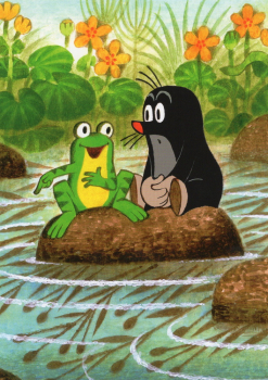 Zdeněk Miler "Maulwurf & Frosch am Teich" Der kleine Maulwurf, Größe: 10,5x15 cm