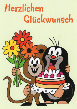Zdeněk Miler "Herzlichen Glückwunsch" Der kleine Maulwurf, Größe: 10,5x15 cm