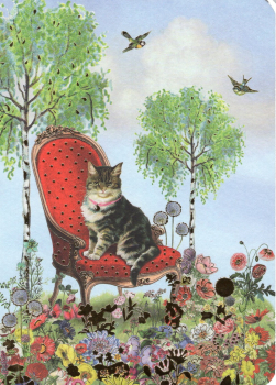 Notizheft „Katze auf Sessel“ Barbara Behr A6 Größe 10,5x14,8cm