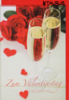 „Zum Valentinstag Alles Liebe“: Doppelkarte, Größe: 17,2x12cm
