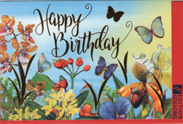 Carola Pabst „Happy Birthday“: Blumen, Doppelkarte 12x17,2cm