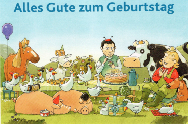 Lieselotte "Alles Gute zum Geburtstag - Picknick" Postkarte Größe: 10,5x15 cm