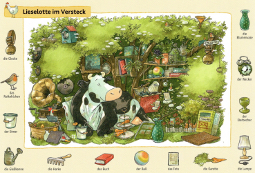 Lieselotte "Lieselotte im Versteck" Postkarte Größe: 10,5x15 cm