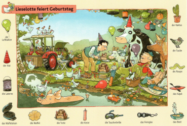 Lieselotte "Lieselotte feiert Geburtstag" Postkarte Größe: 10,5x15 cm