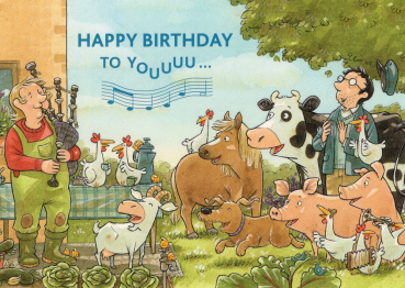 Lieselotte "Happy Birthday to youuuu..." Postkarte Größe: 10,5x15 cm