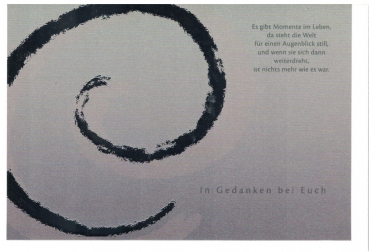 „In Gedanken bei Euch“: Doppelkarte, Trauerkarte 12x17,2cm