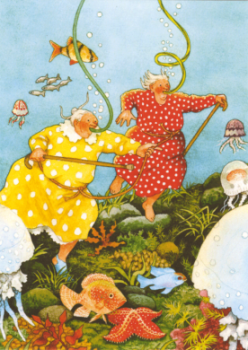 Inge Löök Nr. 74 "Frauen beim Tauchen" Größe: 10,5x15 cm